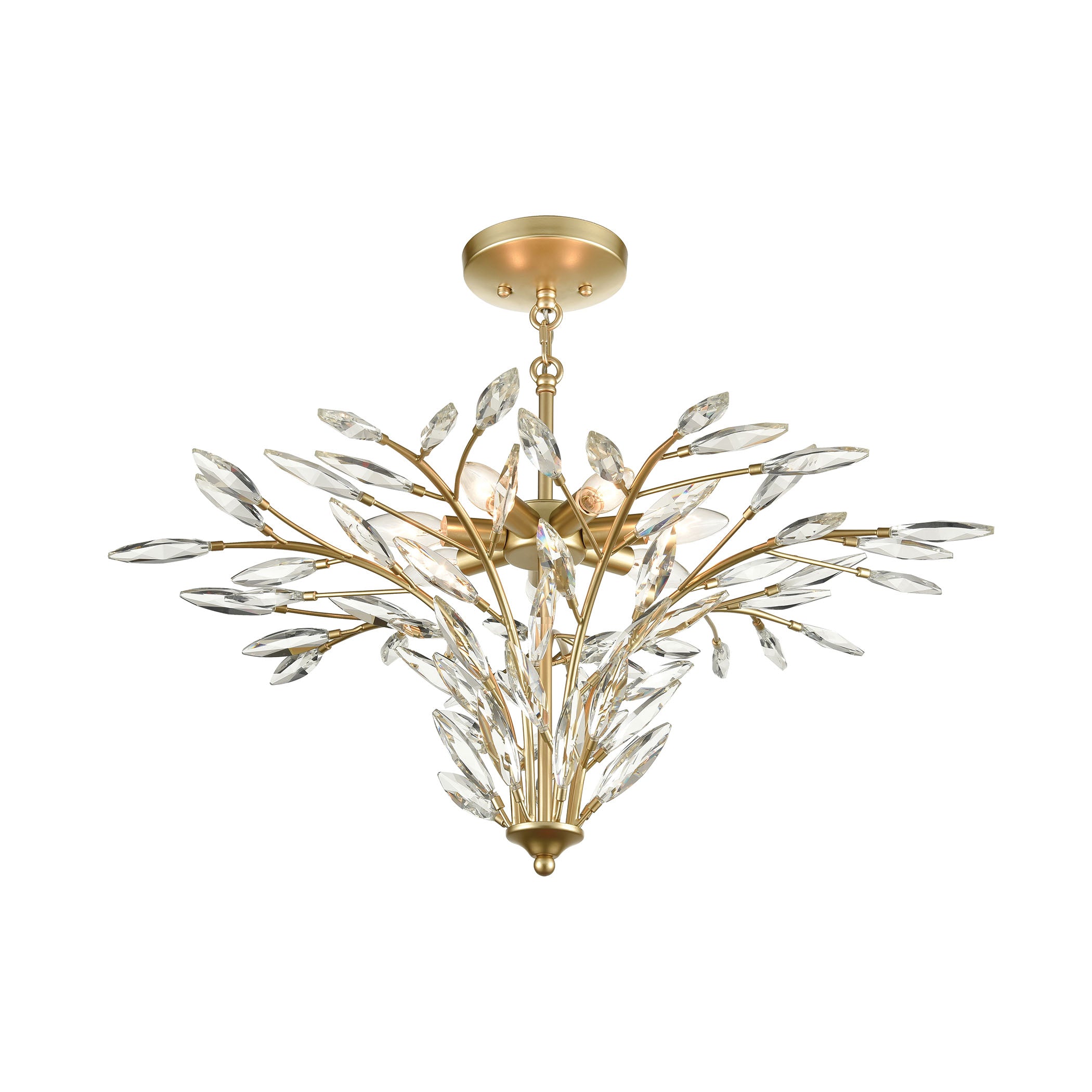 ELK Lighting 18295/7 Flora Grace 7-Light Chandelier in Champagne Gold with Clear Crystal