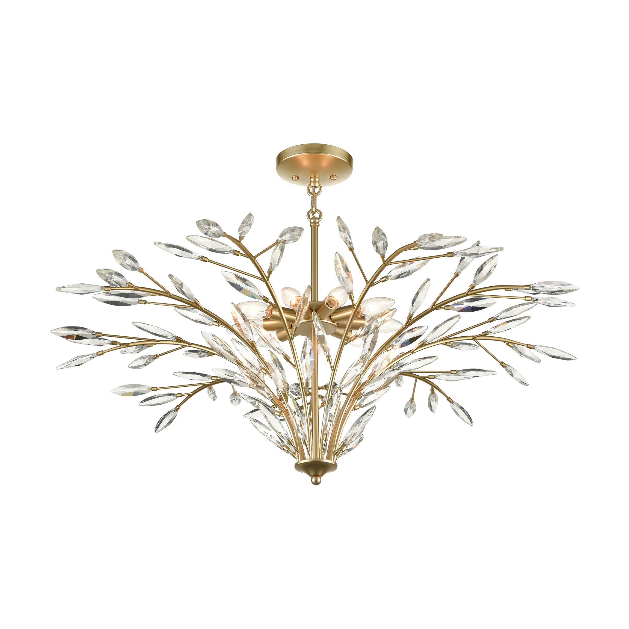ELK Lighting 18296/9 Flora Grace 9-Light Chandelier in Champagne Gold with Clear Crystal