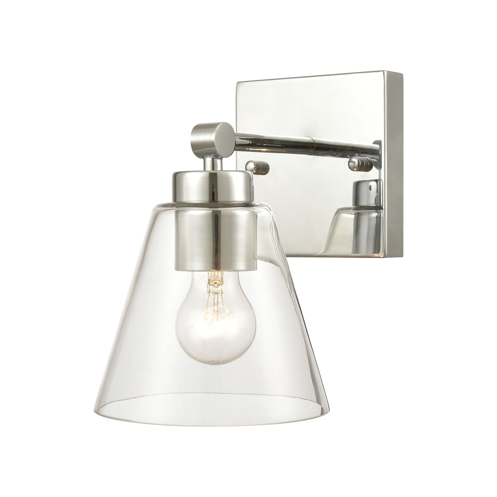 ELK Lighting 18343/1 East Point 1-Light Vanity Light in Polished Chrome with Clear Glass