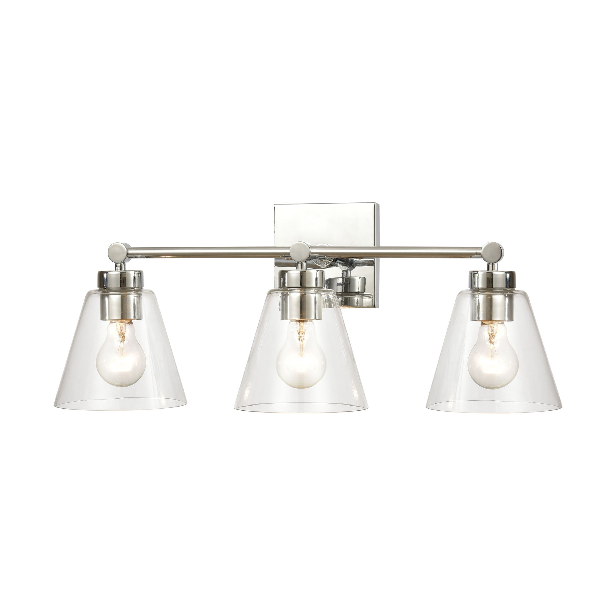 ELK Lighting 18344/3 East Point 3-Light Vanity Light in Polished Chrome with Clear Glass