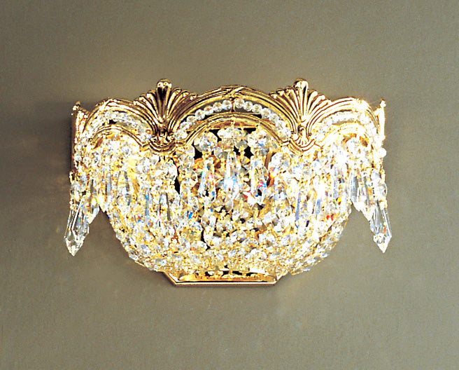 Classic Lighting 1850 G CP Regency II Crystal Wall Sconce in 24k Gold (Imported from Spain)