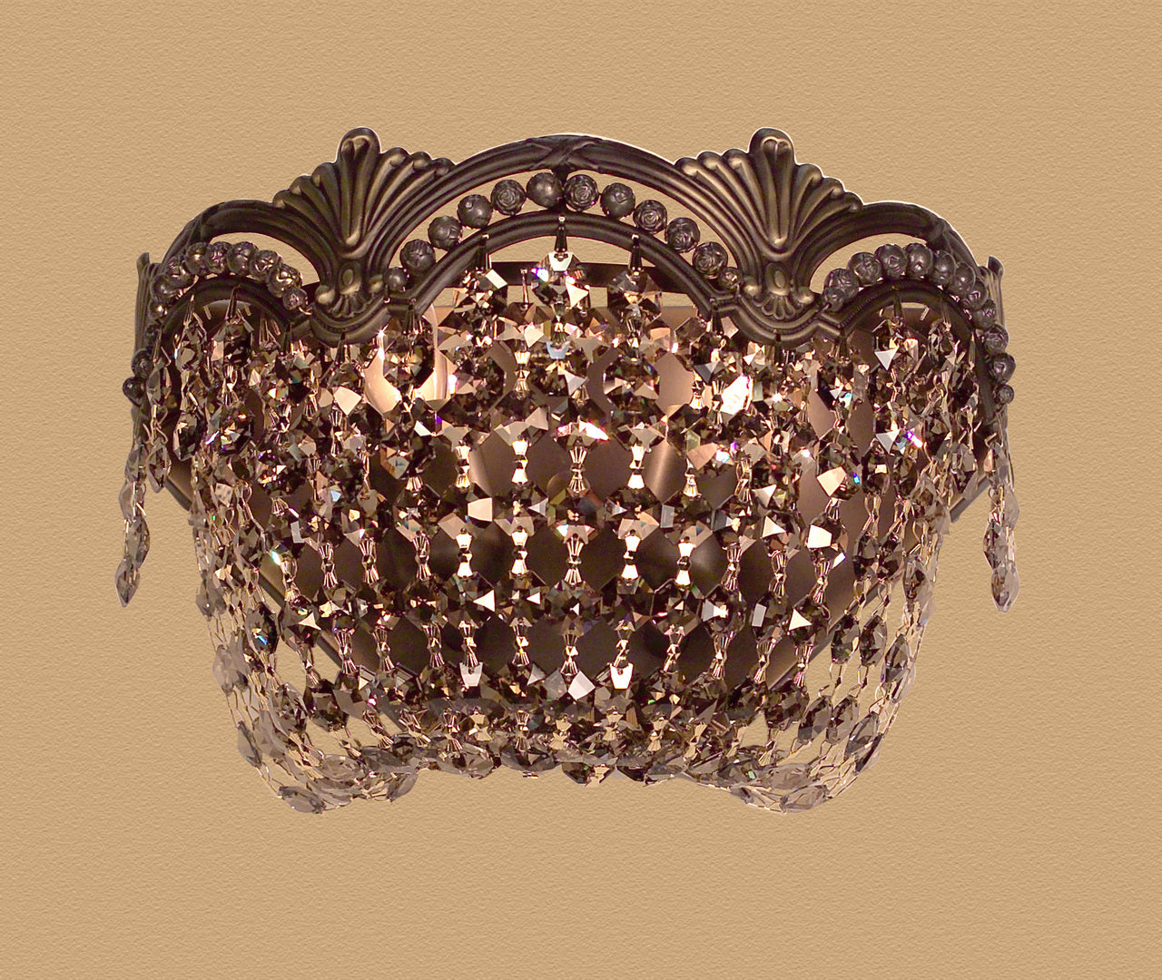Classic Lighting 1850 RB SGT Regency II Crystal Wall Sconce in Roman Bronze (Imported from Spain)