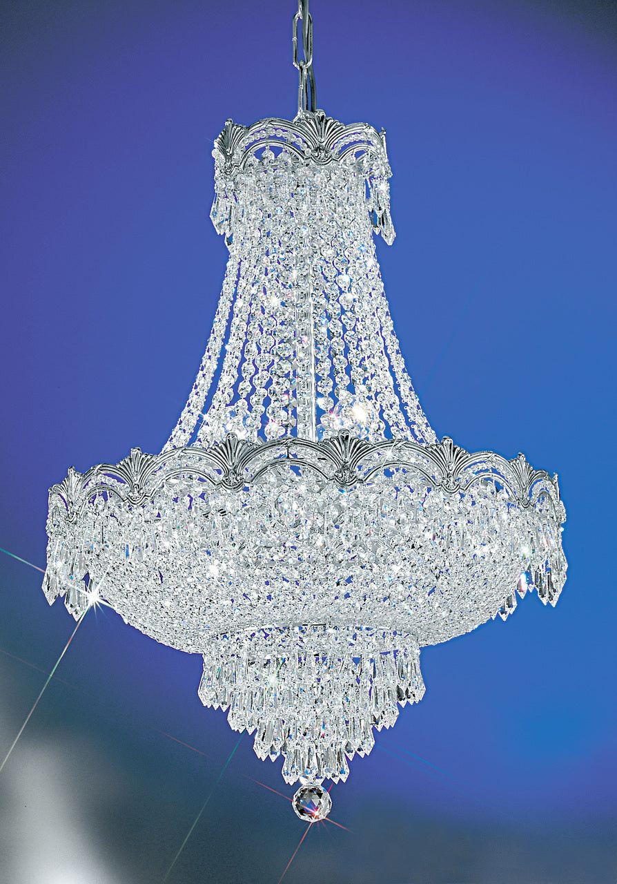Classic Lighting 1855 CHB CP Regency II Crystal Chandelier in Chrome/Black Patina (Imported from Spain)