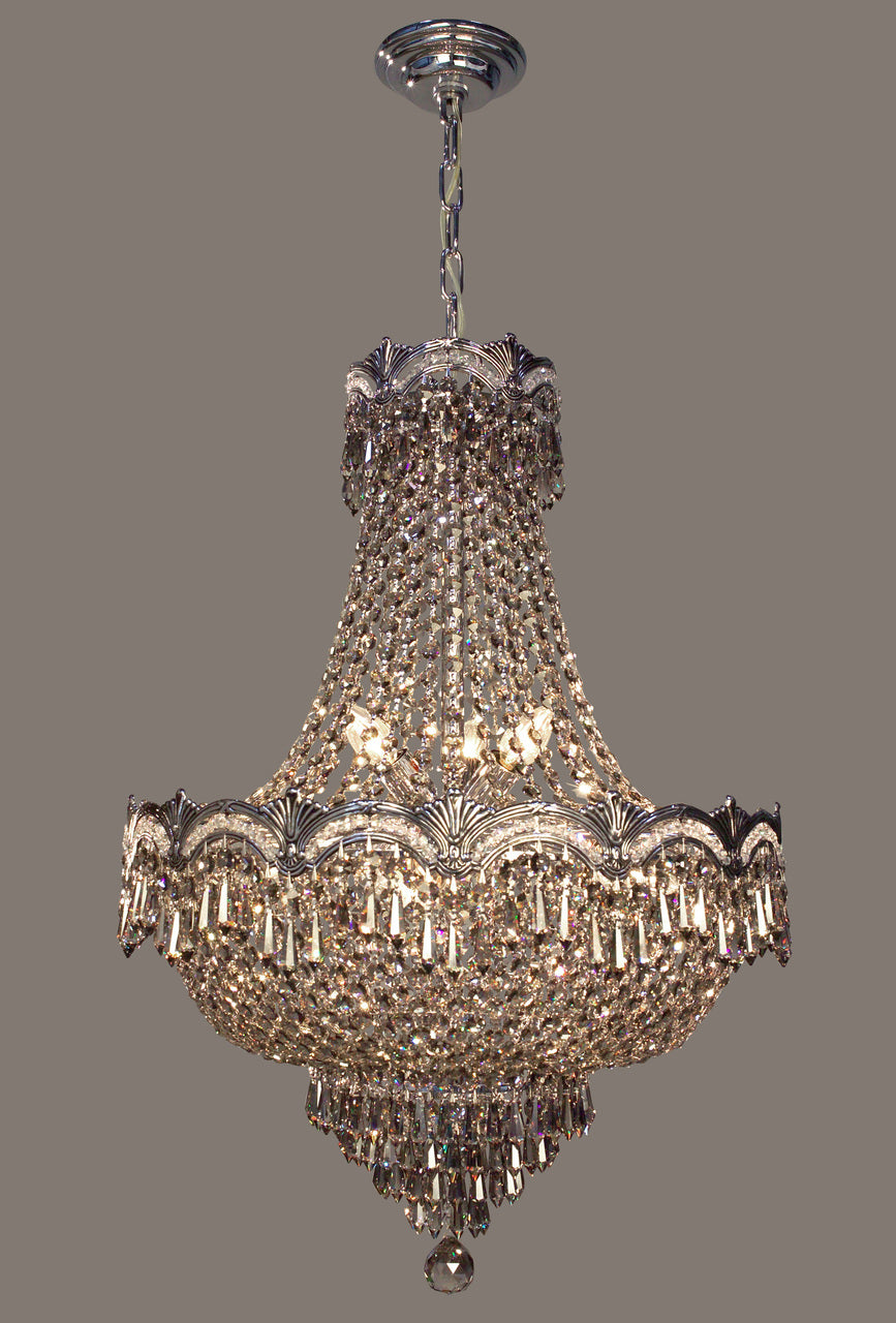 Classic Lighting 1855 CHB SMK Regency II Crystal Chandelier in Chrome/Black Patina (Imported from Spain)