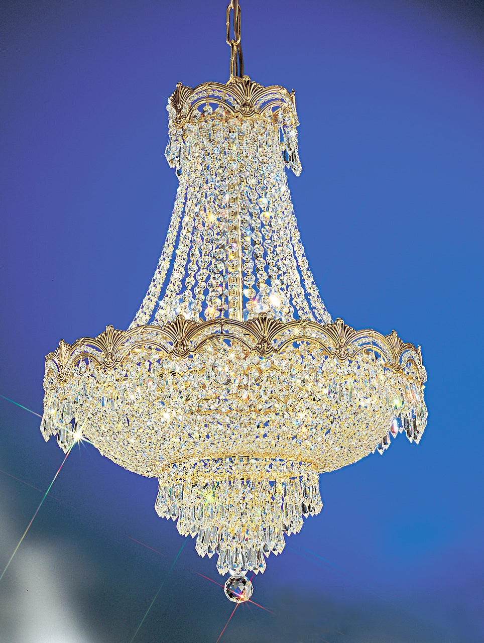 Classic Lighting 1855 G SGT Regency II Crystal Chandelier in 24k Gold (Imported from Spain)