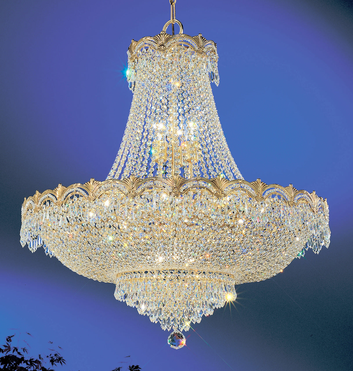 Classic Lighting 1858 G S Regency II Crystal Chandelier in 24k Gold (Imported from Spain)