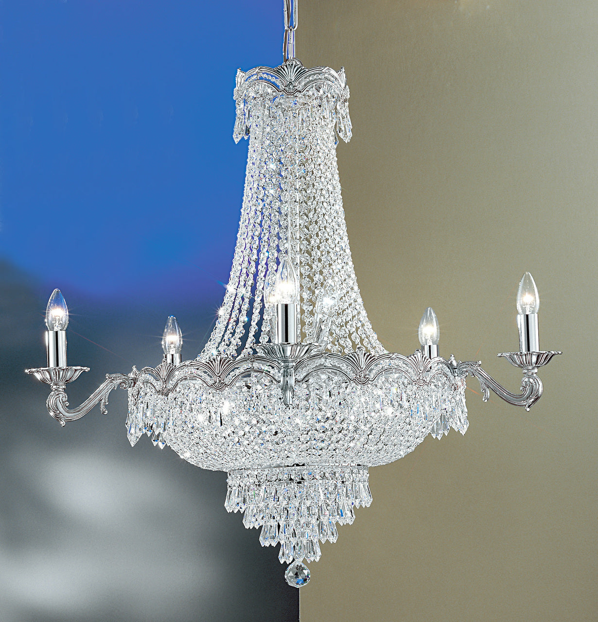 Classic Lighting 1859 CHB SC Regency II Crystal Chandelier in Chrome/Black Patina (Imported from Spain)