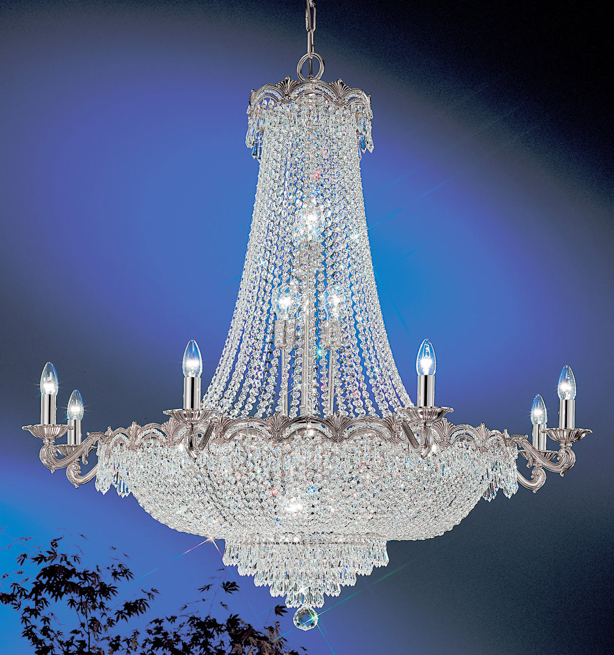 Classic Lighting 1860 CHB S Regency II Crystal Chandelier in Chrome/Black Patina (Imported from Spain)