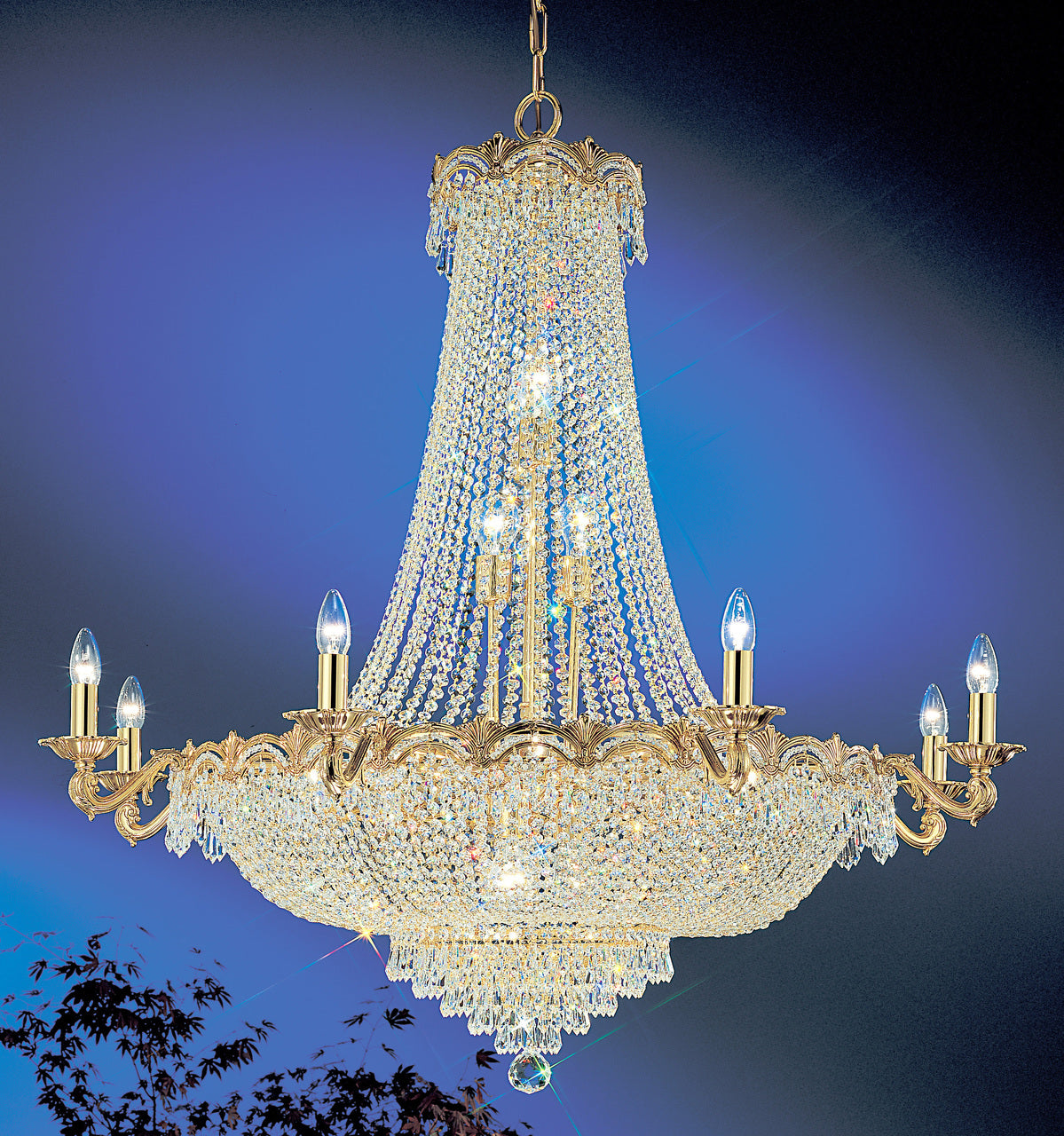 Classic Lighting 1860 G SGT Regency II Crystal Chandelier in 24k Gold (Imported from Spain)