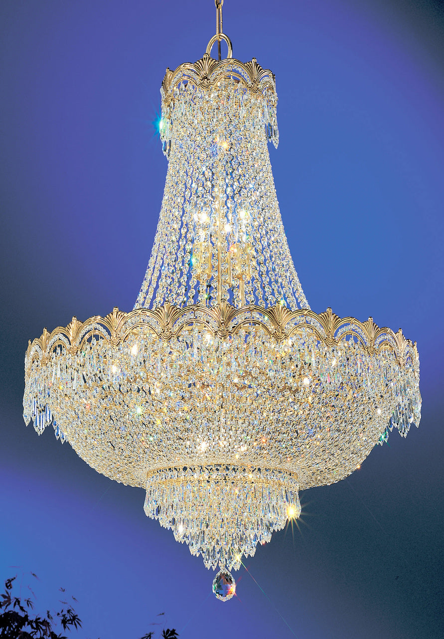 Classic Lighting 1868 G SGT Regency II Crystal Chandelier in 24k Gold (Imported from Spain)