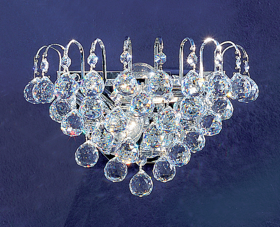 Classic Lighting 1892 CH S Diamante Crystal Wall Sconce in Chrome (Imported from Spain)