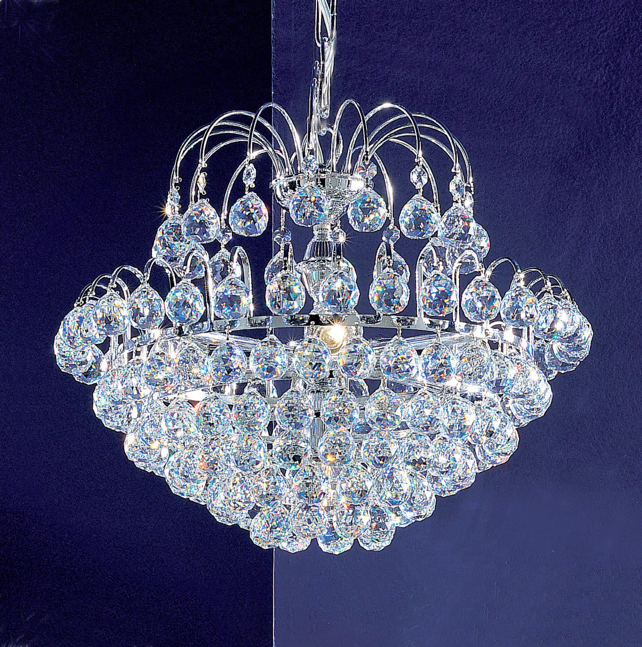 Classic Lighting 1895 CH CP Diamante Crystal Chandelier in Chrome (Imported from Spain)