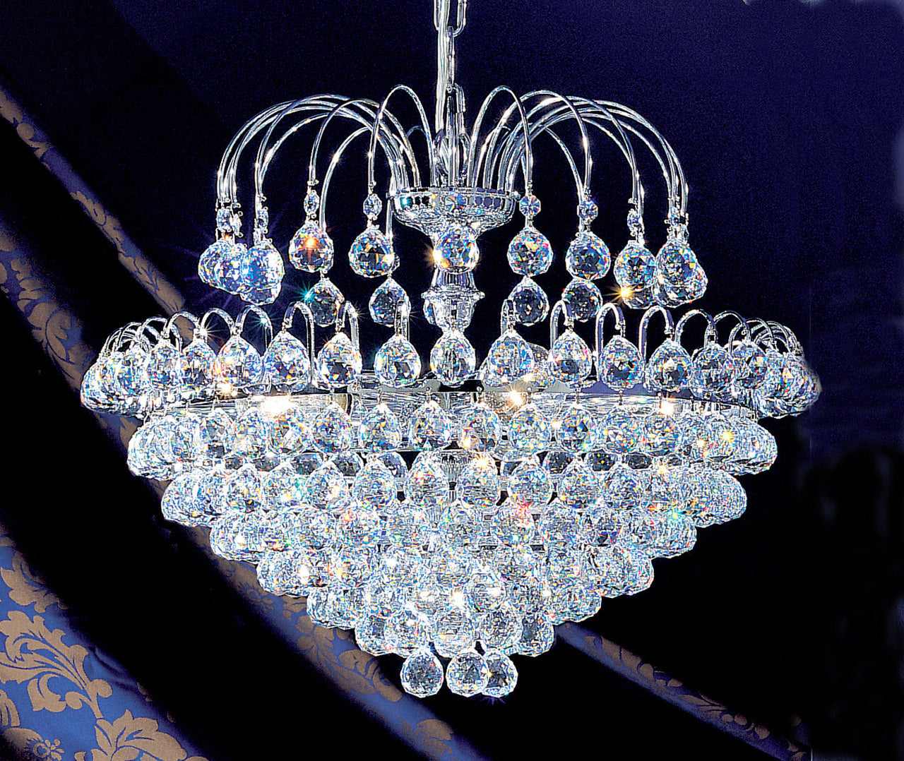 Classic Lighting 1897 CH CP Diamante Crystal Chandelier in Chrome (Imported from Spain)