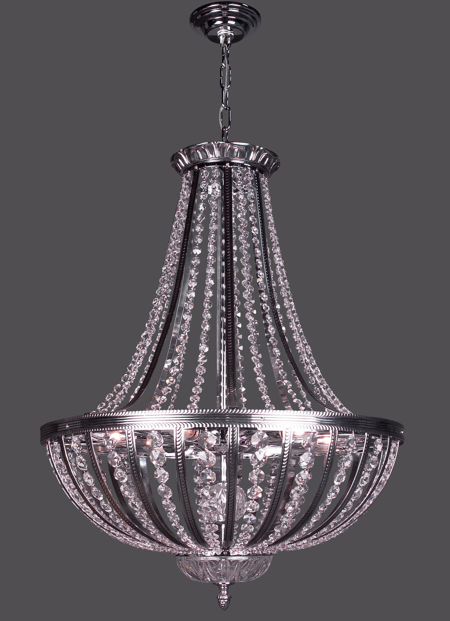 Classic Lighting 1925 CHB S Terragona Crystal Pendant in Chrome/Black Patina (Imported from Spain)