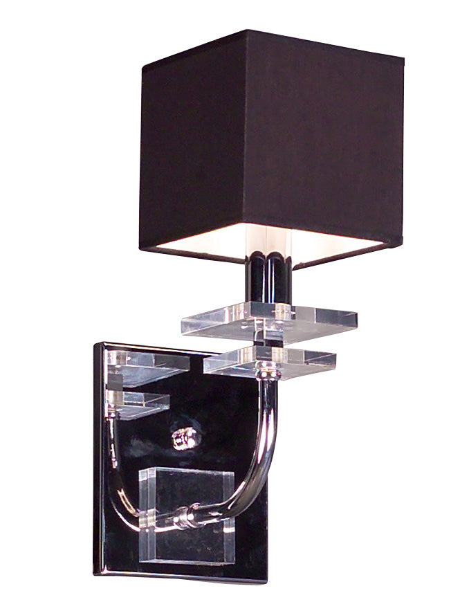 Classic Lighting 1931 BLK Quadrille Crystal Wall Sconce in Black (Imported from Spain)