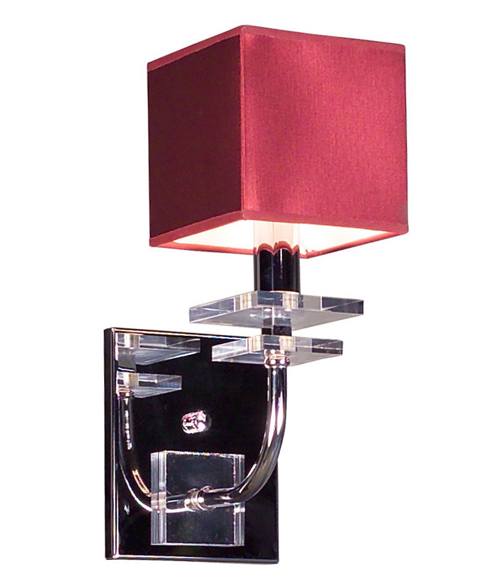 Classic Lighting 1931 BUR Quadrille Crystal Wall Sconce in Burgundy (Imported from Spain)