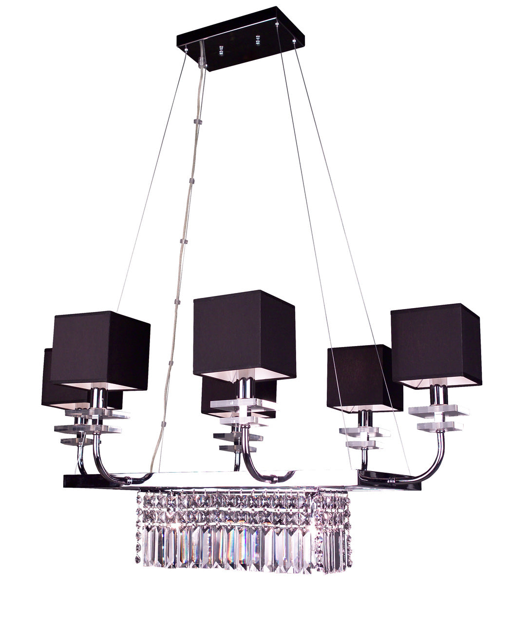 Classic Lighting 1936 BLK S Quadrille Crystal Chandelier in Black (Imported from Spain)