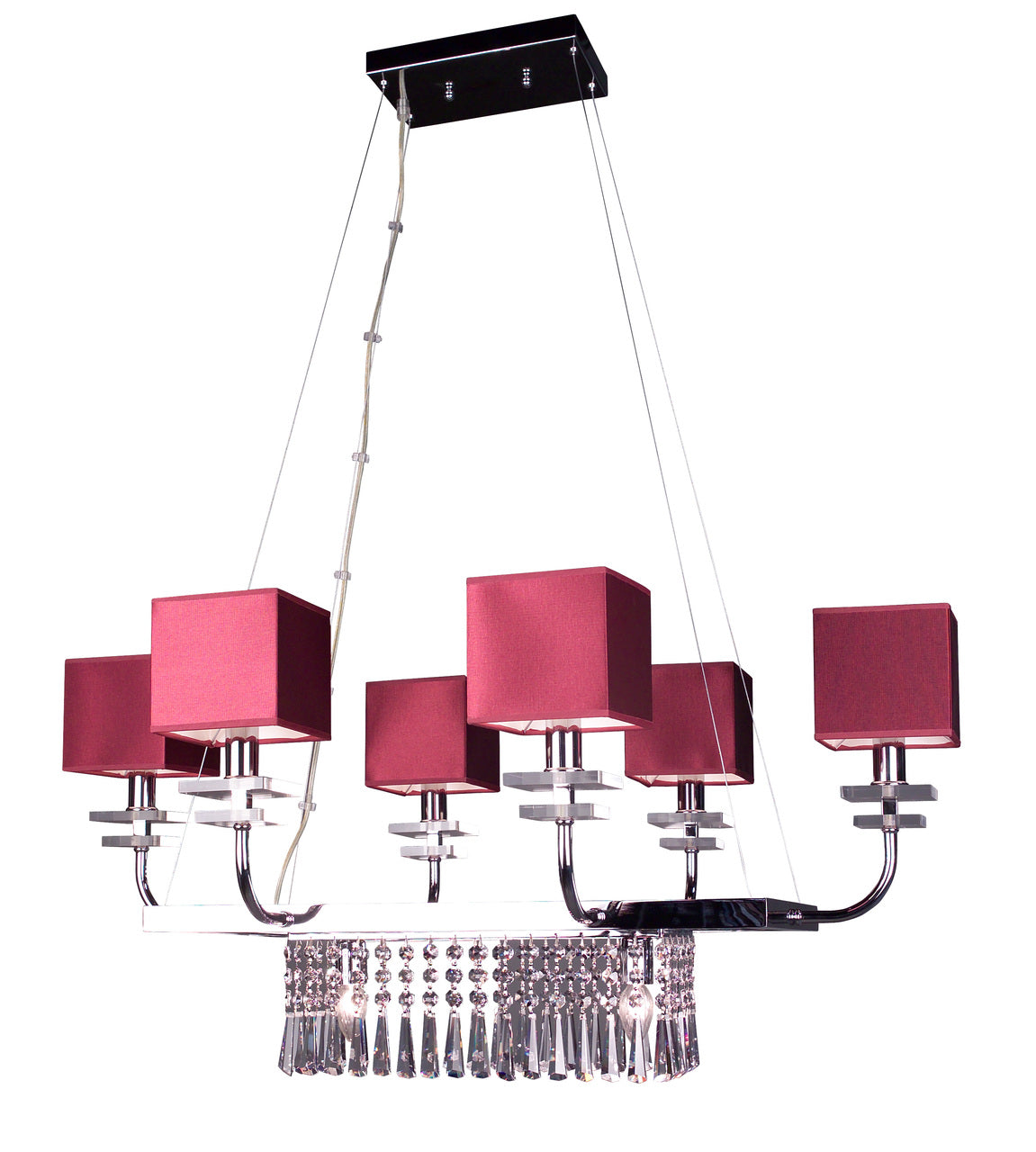 Classic Lighting 1936 BUR CAT Quadrille Crystal Chandelier in Burgundy (Imported from Spain)