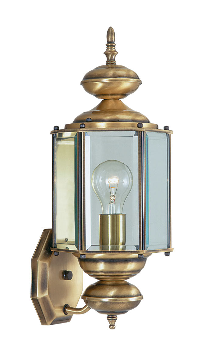 LIVEX Lighting 2006-01 Outdoor Basics Wall Lantern in Antique Brass (1 Light)