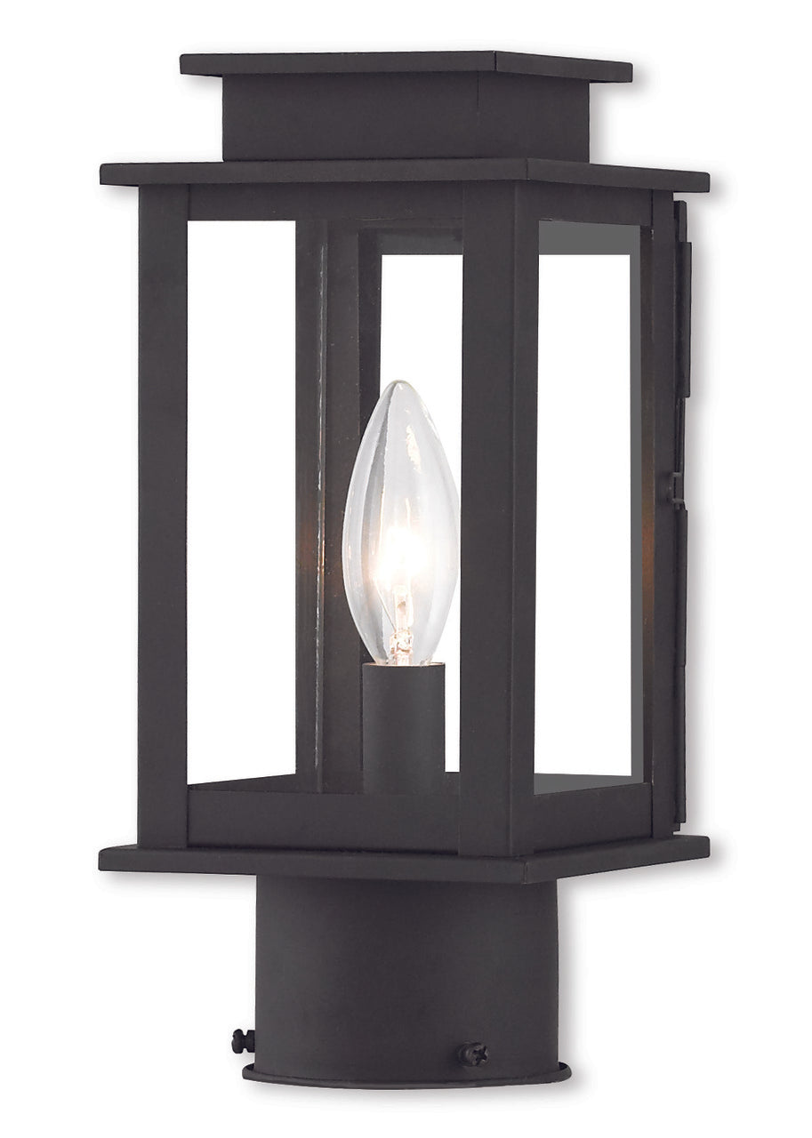 LIVEX Lighting 20201-04 Princeton Post Lantern in Black (1 Light)
