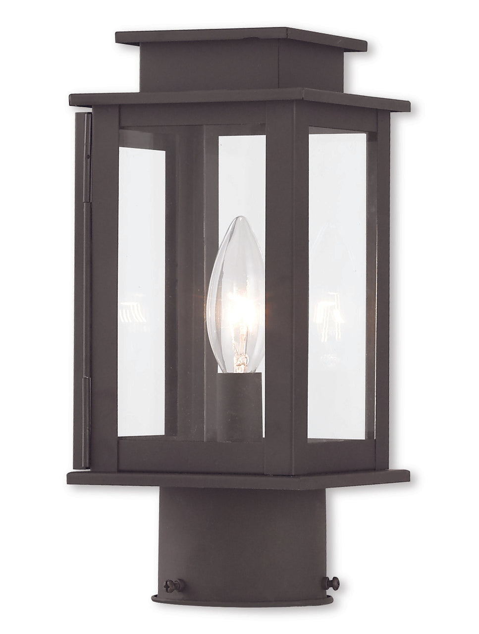 LIVEX Lighting 20201-07 Princeton Post Lantern in Bronze (1 Light)