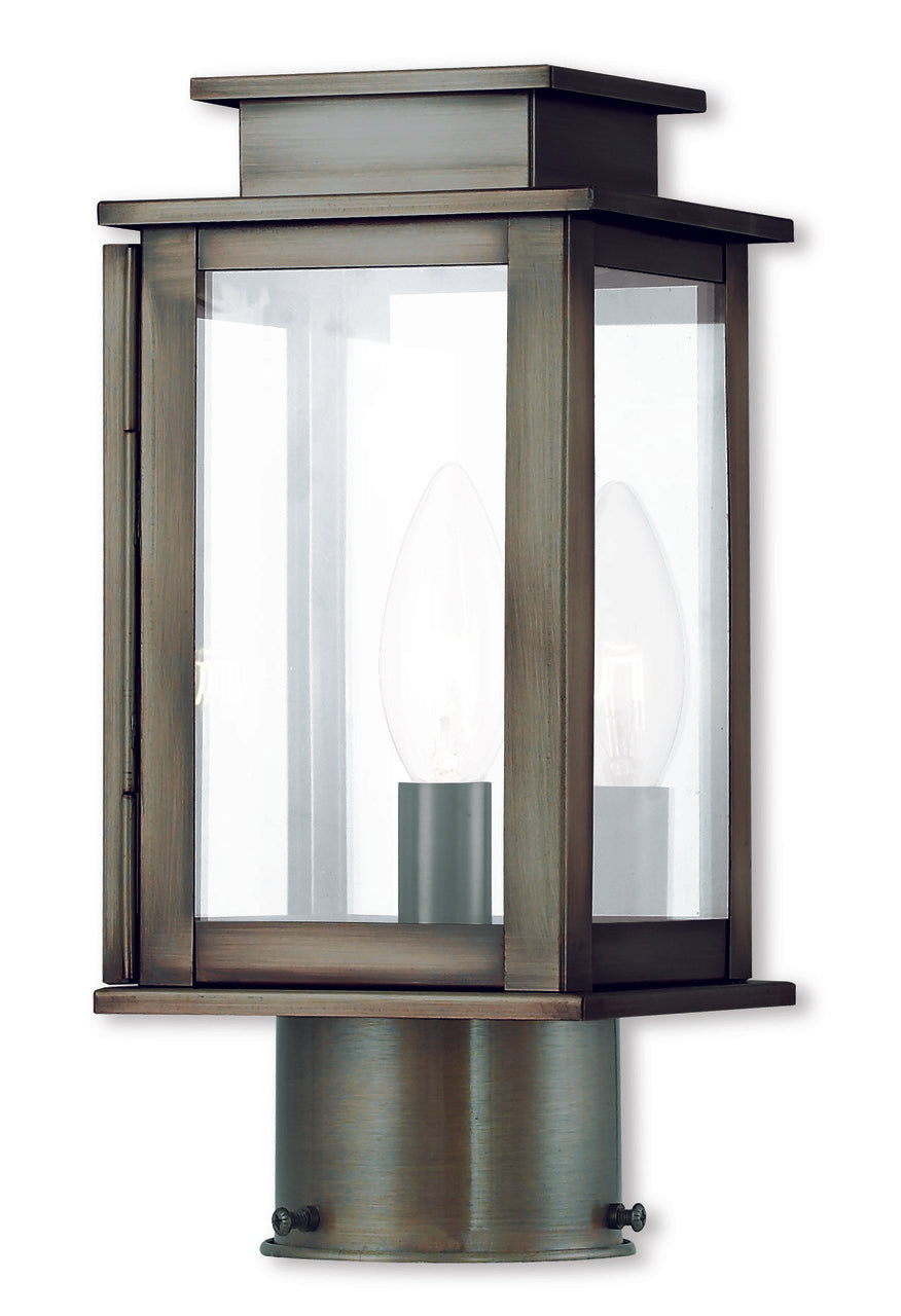 LIVEX Lighting 20201-29 Princeton Post Lantern in Vintage Pewter (1 Light)
