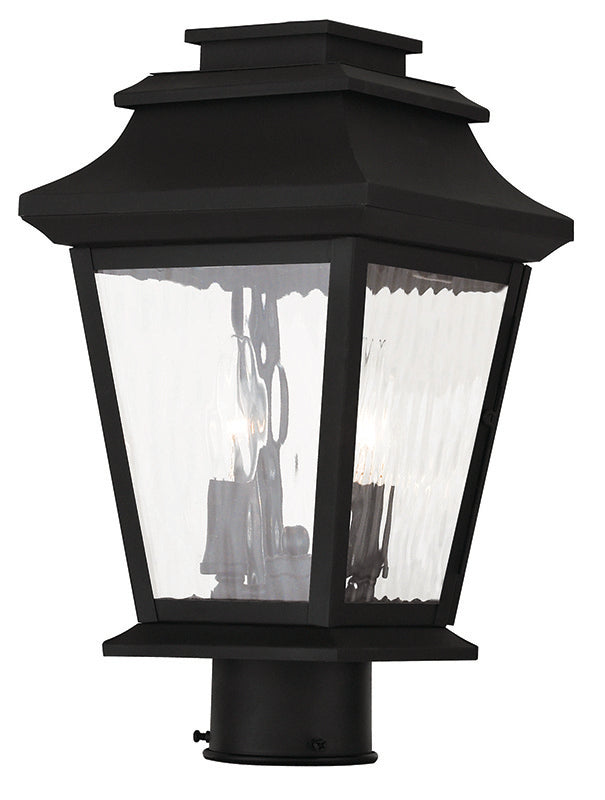 LIVEX Lighting 20234-04 Hathaway Outdoor Post Lantern in Black (2 Light)
