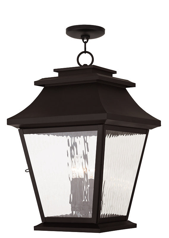 LIVEX Lighting 20243-07 Hathaway Outdoor Chain Lantern in Bronze (4 Light)