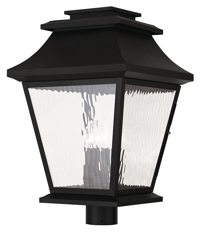 LIVEX Lighting 20244-04 Hathaway Outdoor Post Lantern in Black (4 Light)