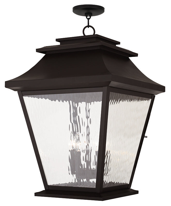 LIVEX Lighting 20247-07 Hathaway Outdoor Chain Lantern in Bronze (5 Light)