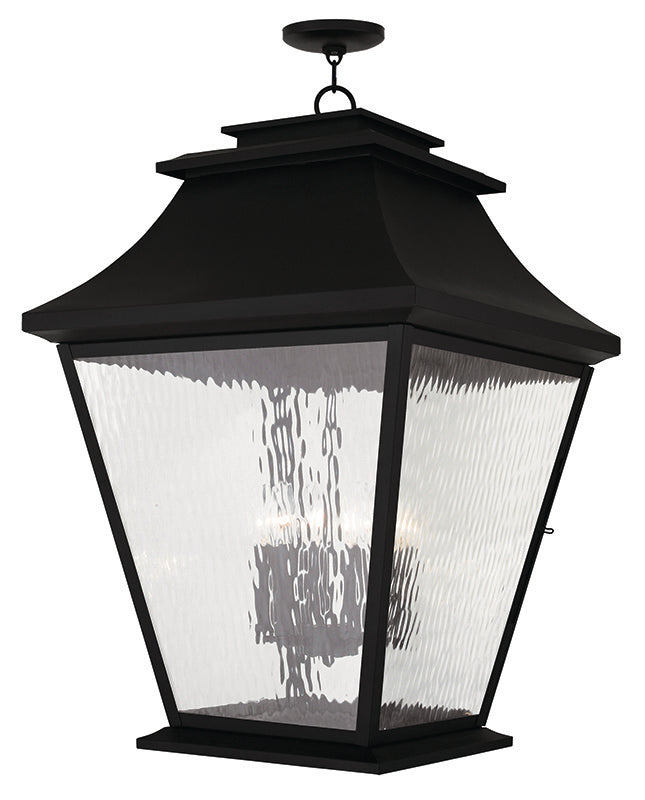 LIVEX Lighting 20253-04 Hathaway Outdoor Chain Lantern in Black (6 Light)