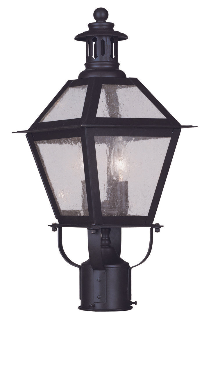 LIVEX Lighting 2042-07 Waldwick Outdoor Post Lantern in Bronze (2 Light)