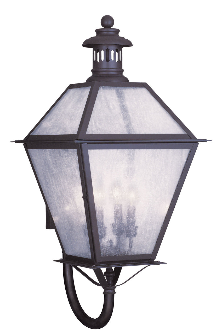 LIVEX Lighting 2050-07 Waldwick Outdoor Wall Lantern in Bronze (4 Light)