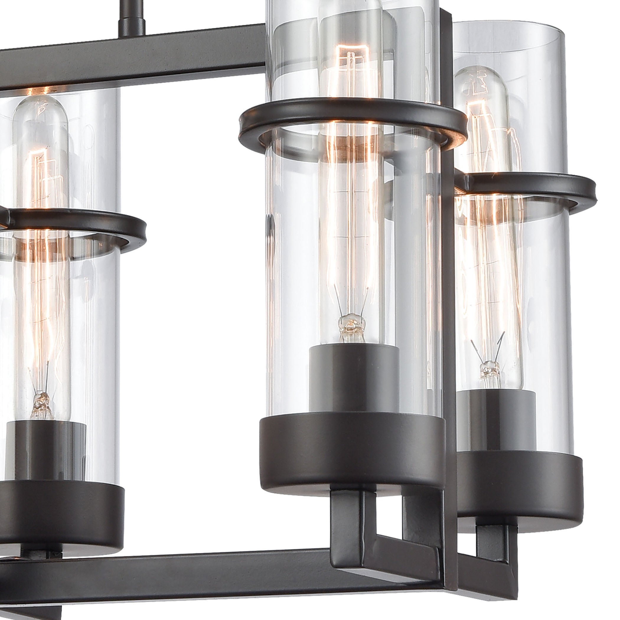 ELK Lighting 21145/6 Holbrook 6-Light Linear Chandelier in Oil Rubbed Bronze with Clear Blown Glass