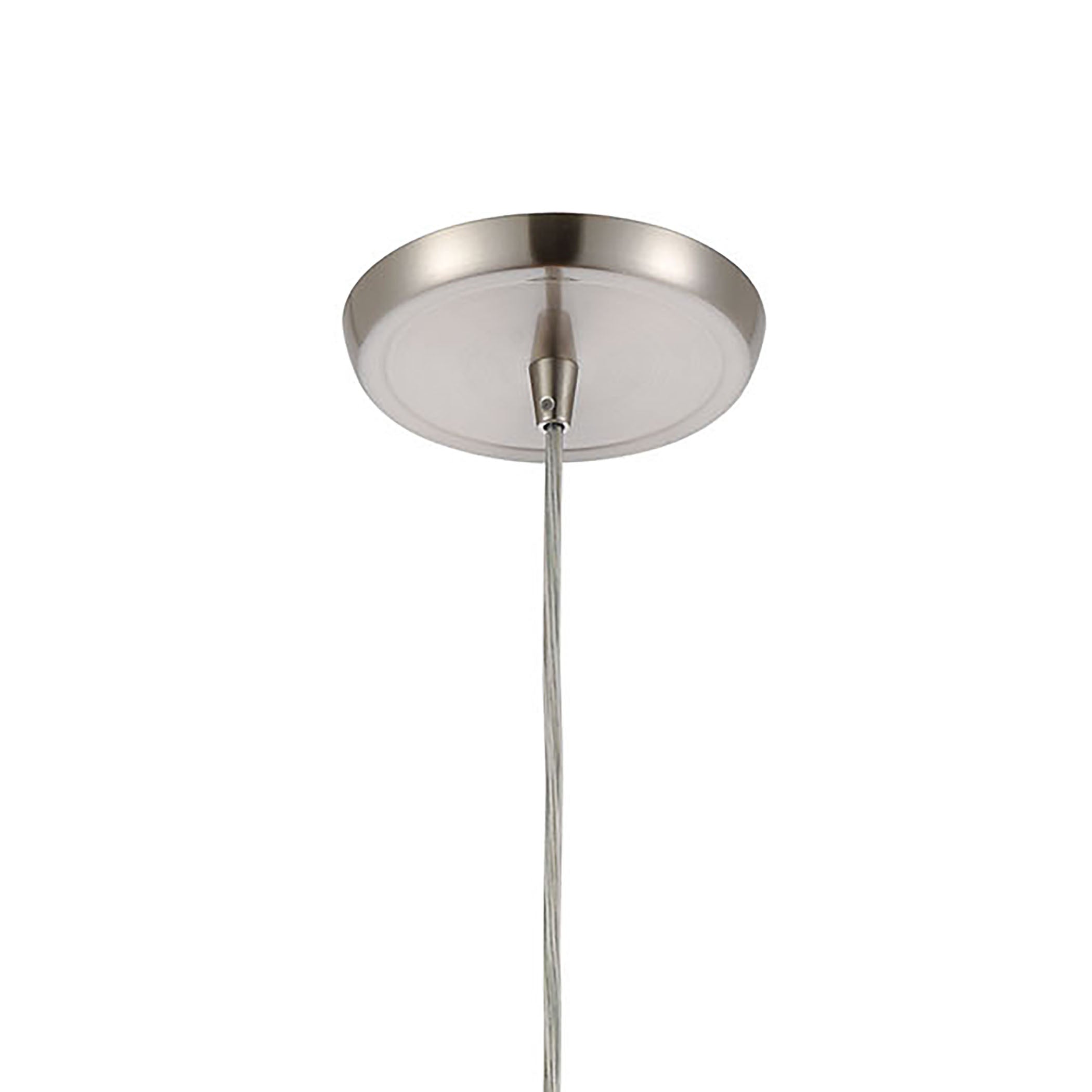 ELK Lighting 21192/1 Liz 1-Light Mini Pendant in Satin Nickel with Clear Glass with Ribbed Swirls