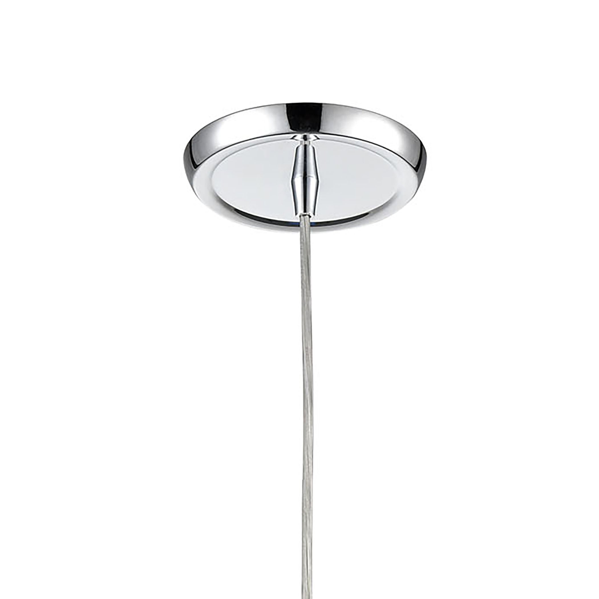 ELK Lighting 21220/1 Satin Veil 1-Light Mini Pendant in Polished Chrome with Frosted Ribbed Glass