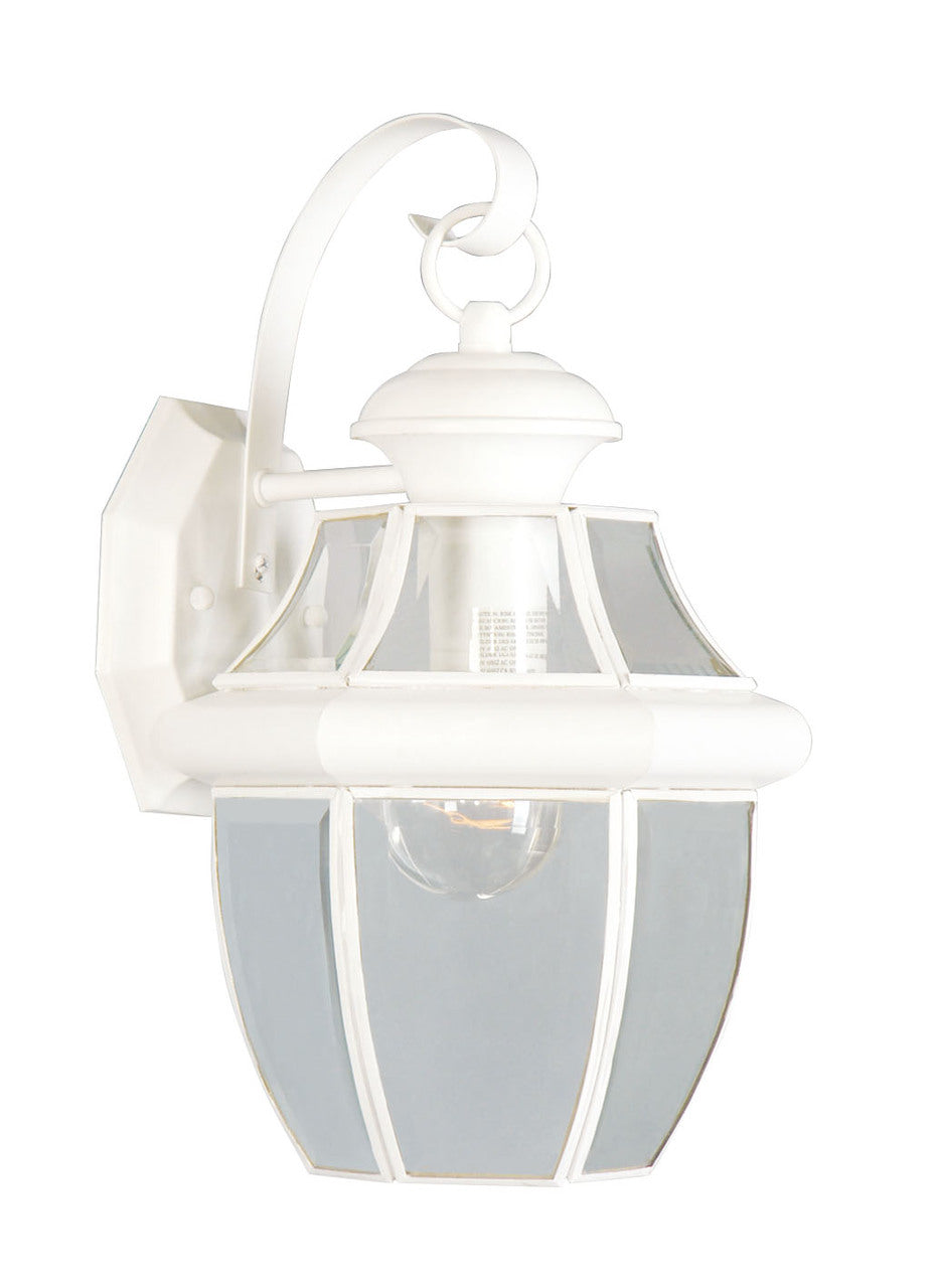 LIVEX Lighting 2151-03 Monterey Outdoor Wall Lantern in White (1 Light)