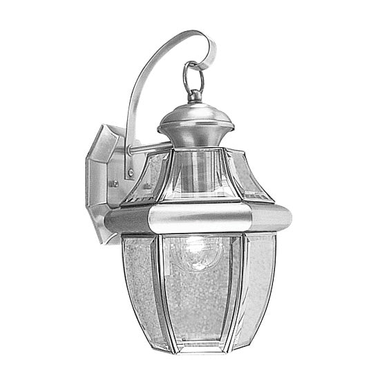 LIVEX Lighting 2151-91 Monterey Outdoor Wall Lantern in Brushed Nickel (1 Light)
