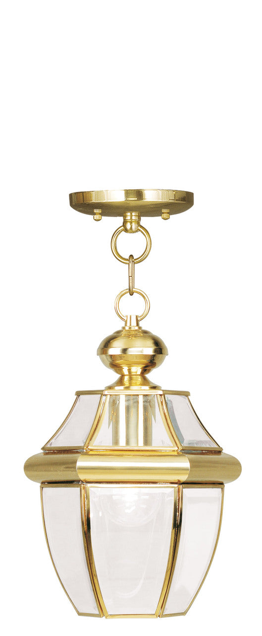 LIVEX Lighting 2152-02 Monterey Outdoor Chain Lantern in Polished Brass (1 Light)