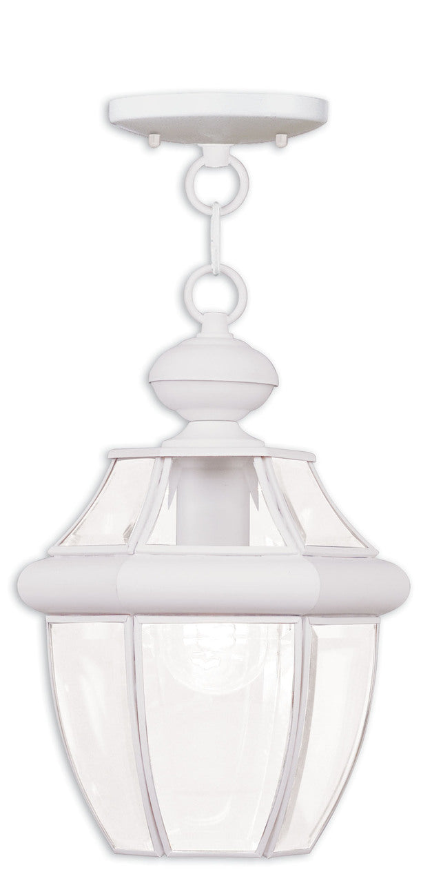 LIVEX Lighting 2152-03 Monterey Outdoor Chain Lantern in White (1 Light)