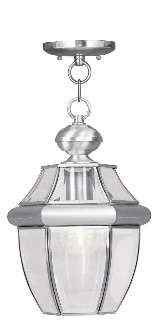 LIVEX Lighting 2152-91 Monterey Outdoor Chain Lantern in Brushed Nickel (1 Light)