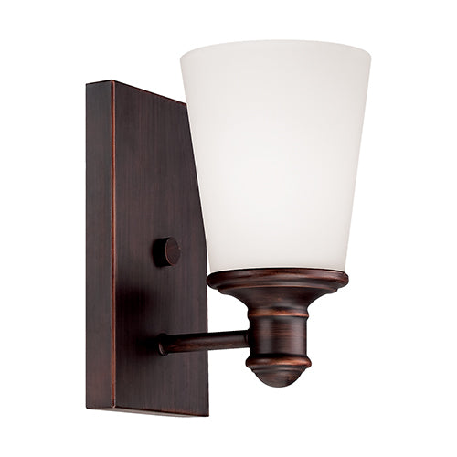 Millennium Lighting 2161-RBZ Cimmaron Etched White Wall Sconce in Rubbed Bronze
