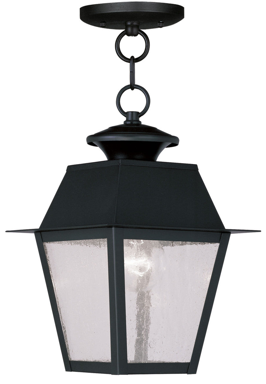 LIVEX Lighting 2164-04 Mansfield Outdoor Chain Lantern in Black (1 Light)