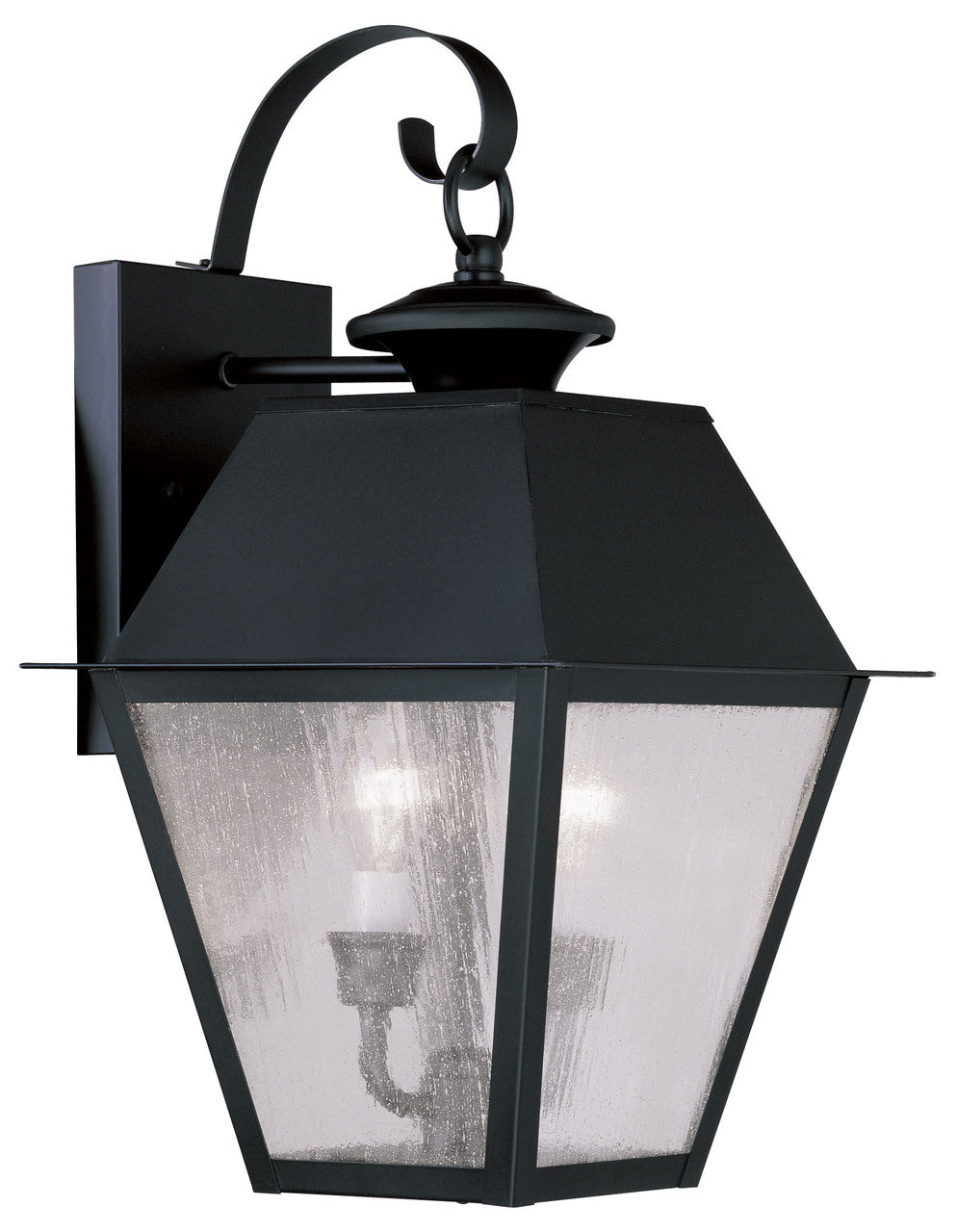 LIVEX Lighting 2165-04 Mansfield Outdoor Wall Lantern in Black (2 Light)