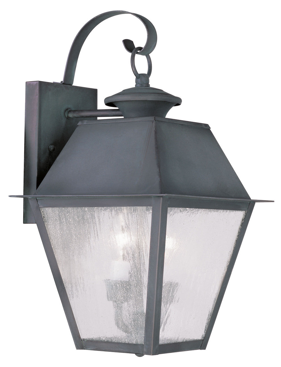 LIVEX Lighting 2165-61 Mansfield Outdoor Wall Lantern in Charcoal (2 Light)