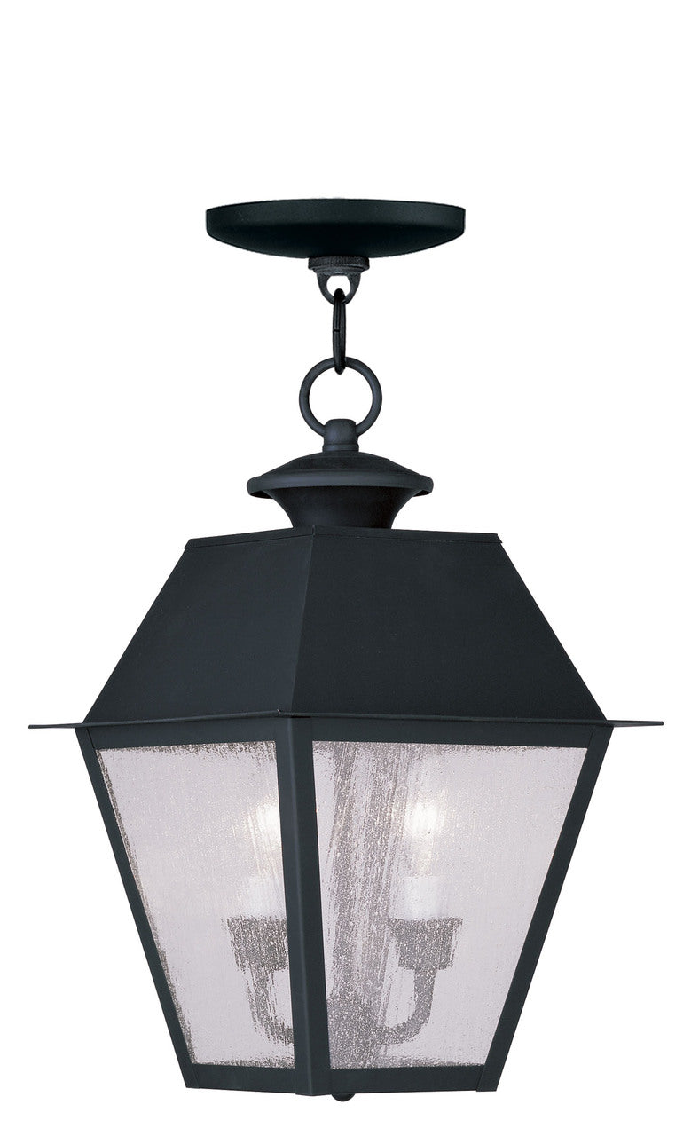 LIVEX Lighting 2167-04 Mansfield Outdoor Chain Lantern in Black (2 Light)
