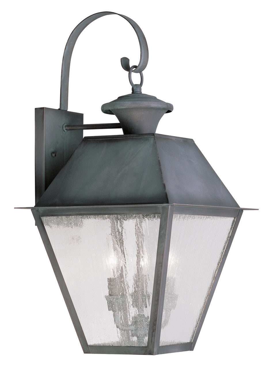 LIVEX Lighting 2168-61 Mansfield Outdoor Wall Lantern in Charcoal (3 Light)