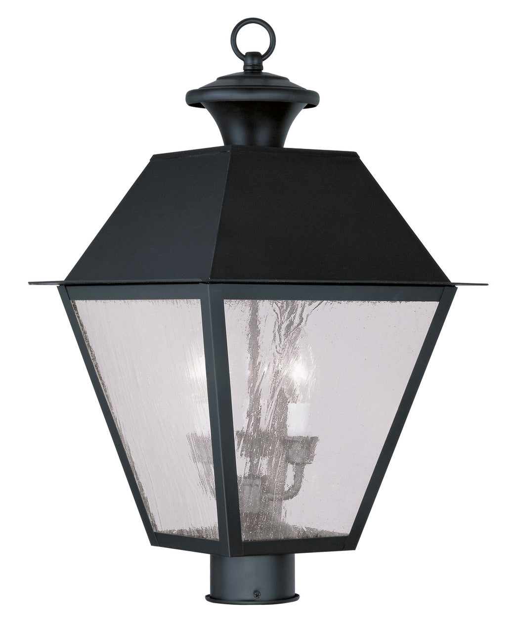 LIVEX Lighting 2169-04 Mansfield Outdoor Post Lantern in Black (3 Light)