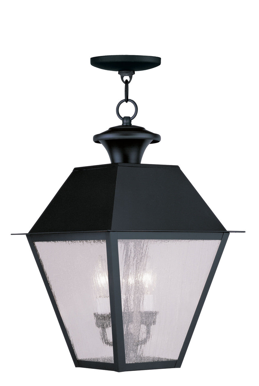 LIVEX Lighting 2170-04 Mansfield Outdoor Chain Lantern in Black (3 Light)
