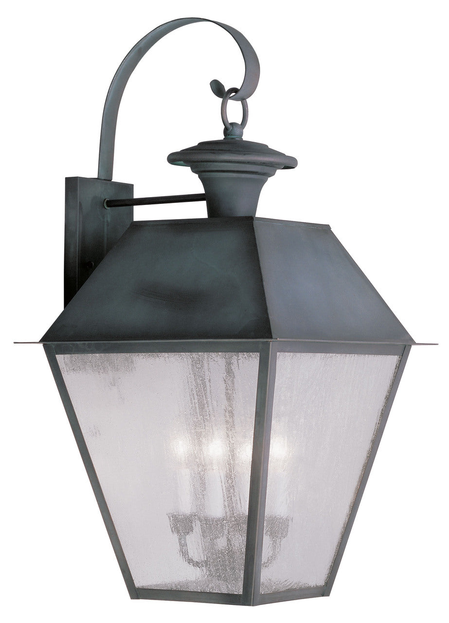 LIVEX Lighting 2172-61 Mansfield Outdoor Wall Lantern in Charcoal (4 Light)